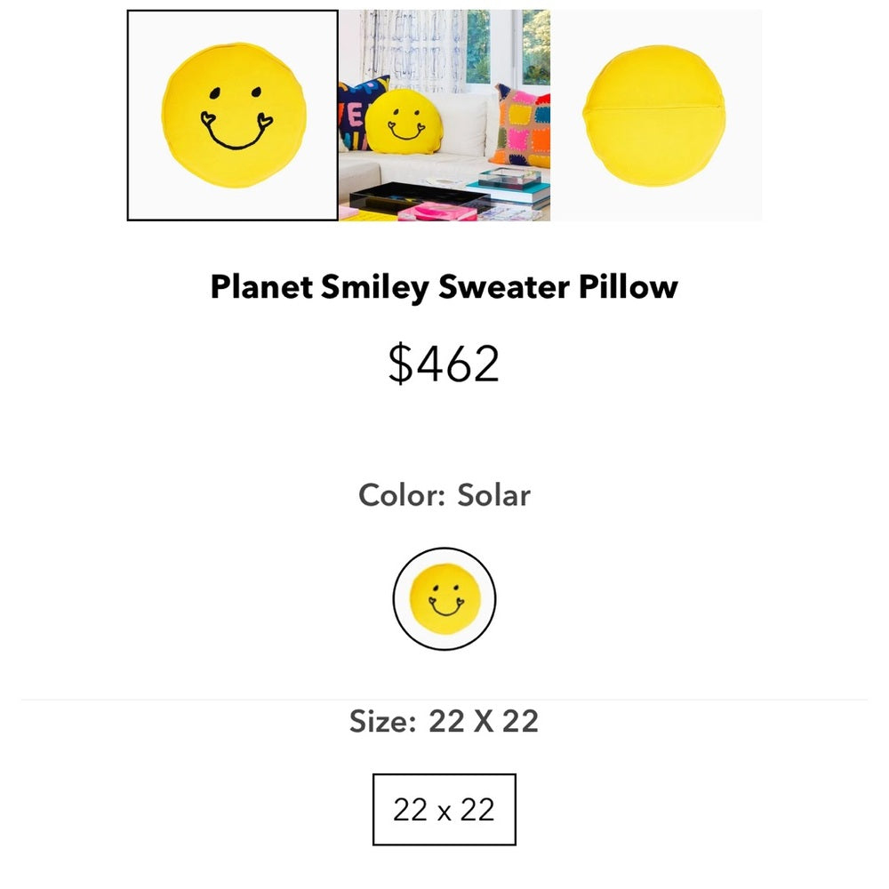 💛Kerri Rosenthal - Planet Smiley Pillow