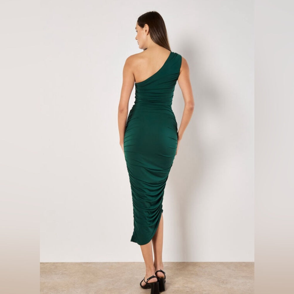 Apricot - One Shoulder Ruched Maxi Dress