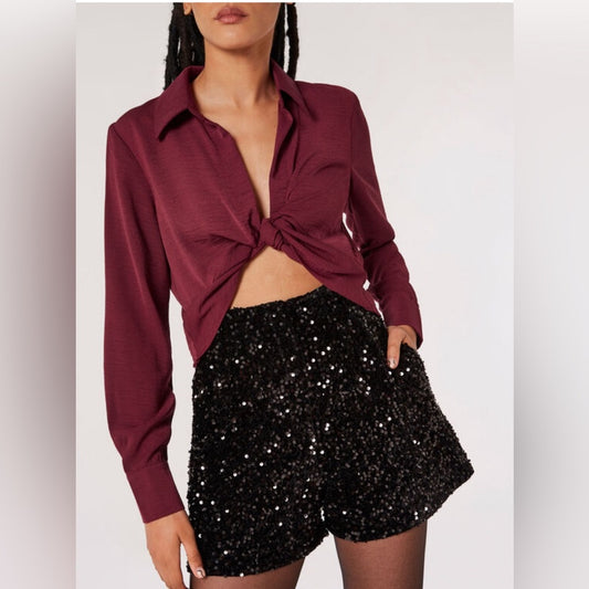 Apricot - Velvet Sequin Shorts