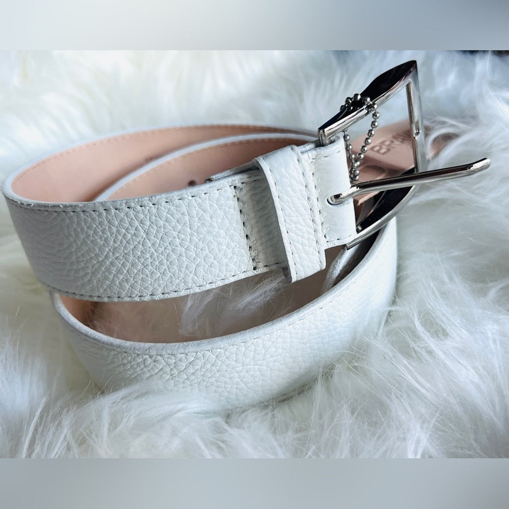 🇨🇦 Brave Leather Collection - White Pebble Style with silver buckle