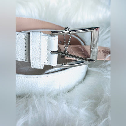 🇨🇦 Brave Leather Collection - White Pebble Style with silver buckle