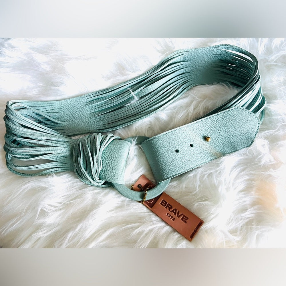 🇨🇦 Brave Leather Collection - Zuna Seafoam Leather Belt