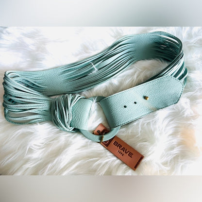 🇨🇦 Brave Leather Collection - Zuna Seafoam Leather Belt