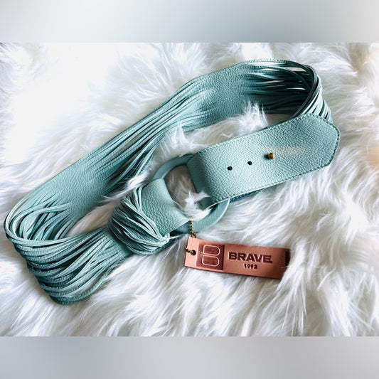 🇨🇦 Brave Leather Collection - Zuna Seafoam Leather Belt