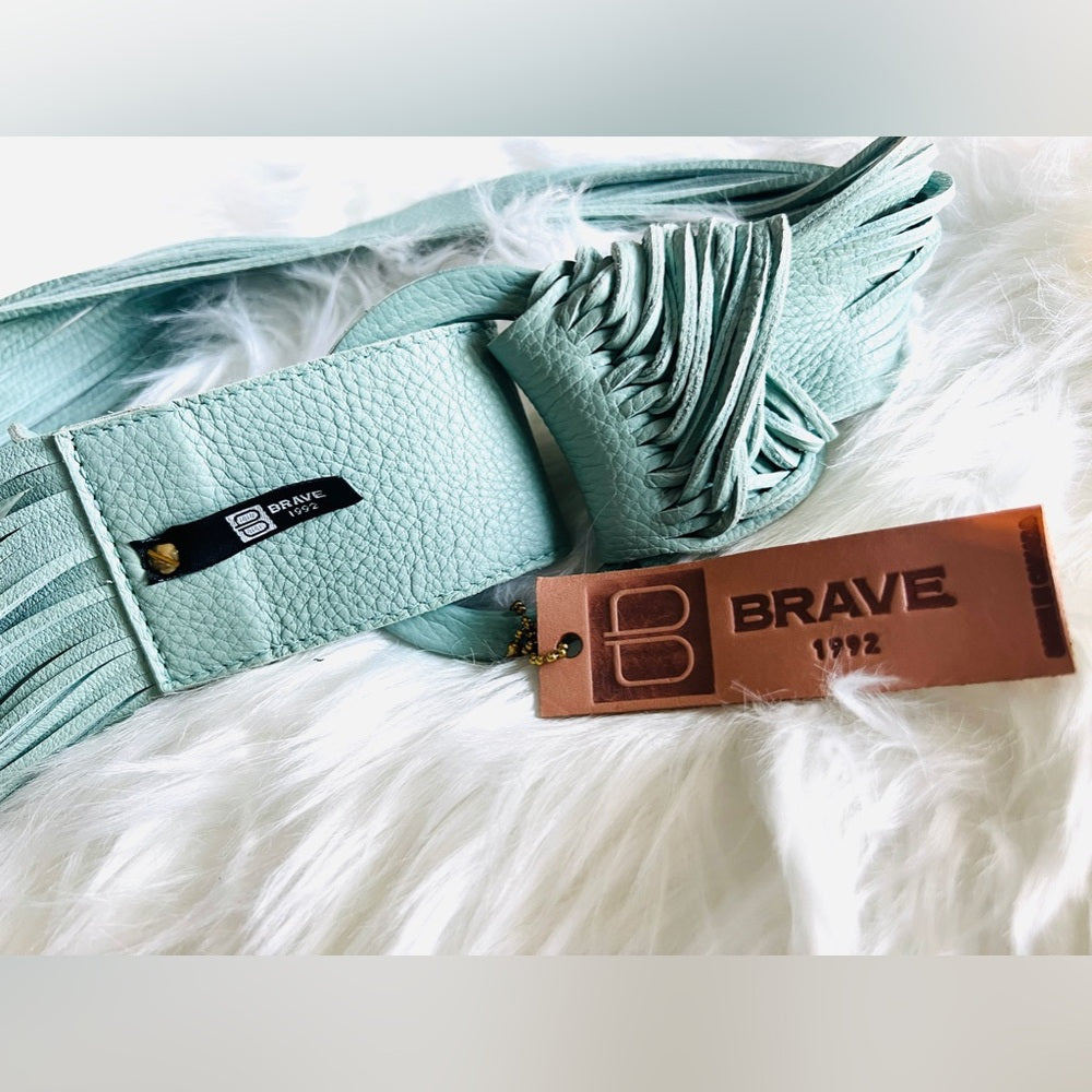 🇨🇦 Brave Leather Collection - Zuna Seafoam Leather Belt