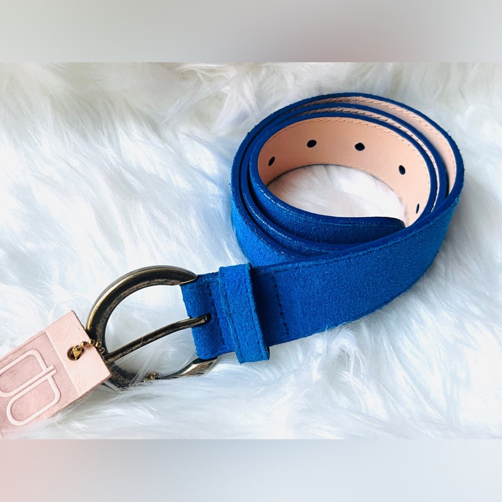 🇨🇦 Brave Leather Collection - Cobalt Blue Suede Leather Belt