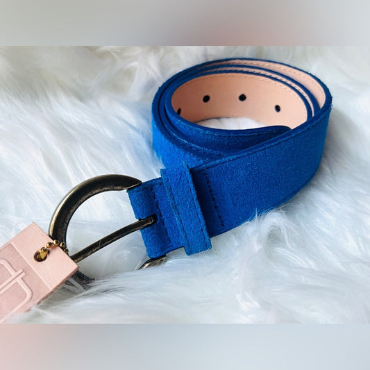 🇨🇦 Brave Leather Collection - Cobalt Blue Suede Leather Belt