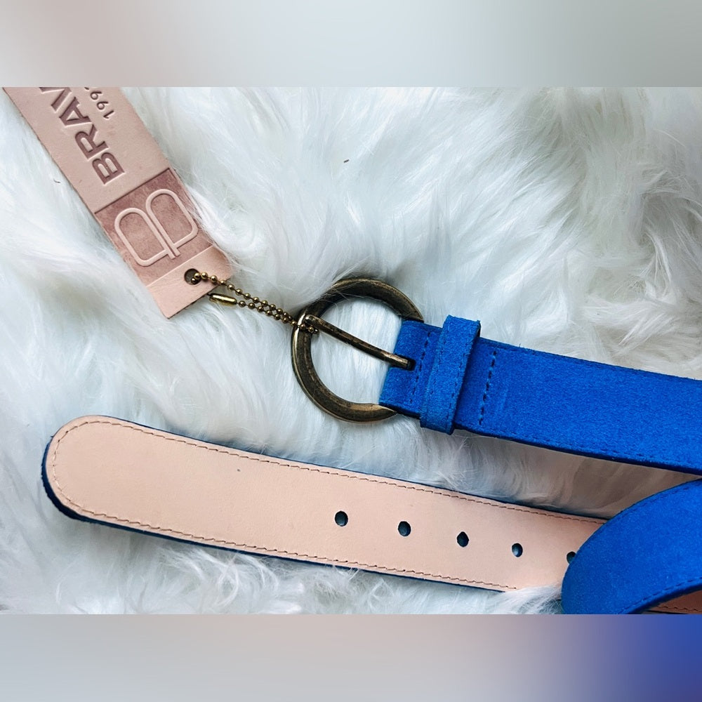 🇨🇦 Brave Leather Collection - Cobalt Blue Suede Leather Belt