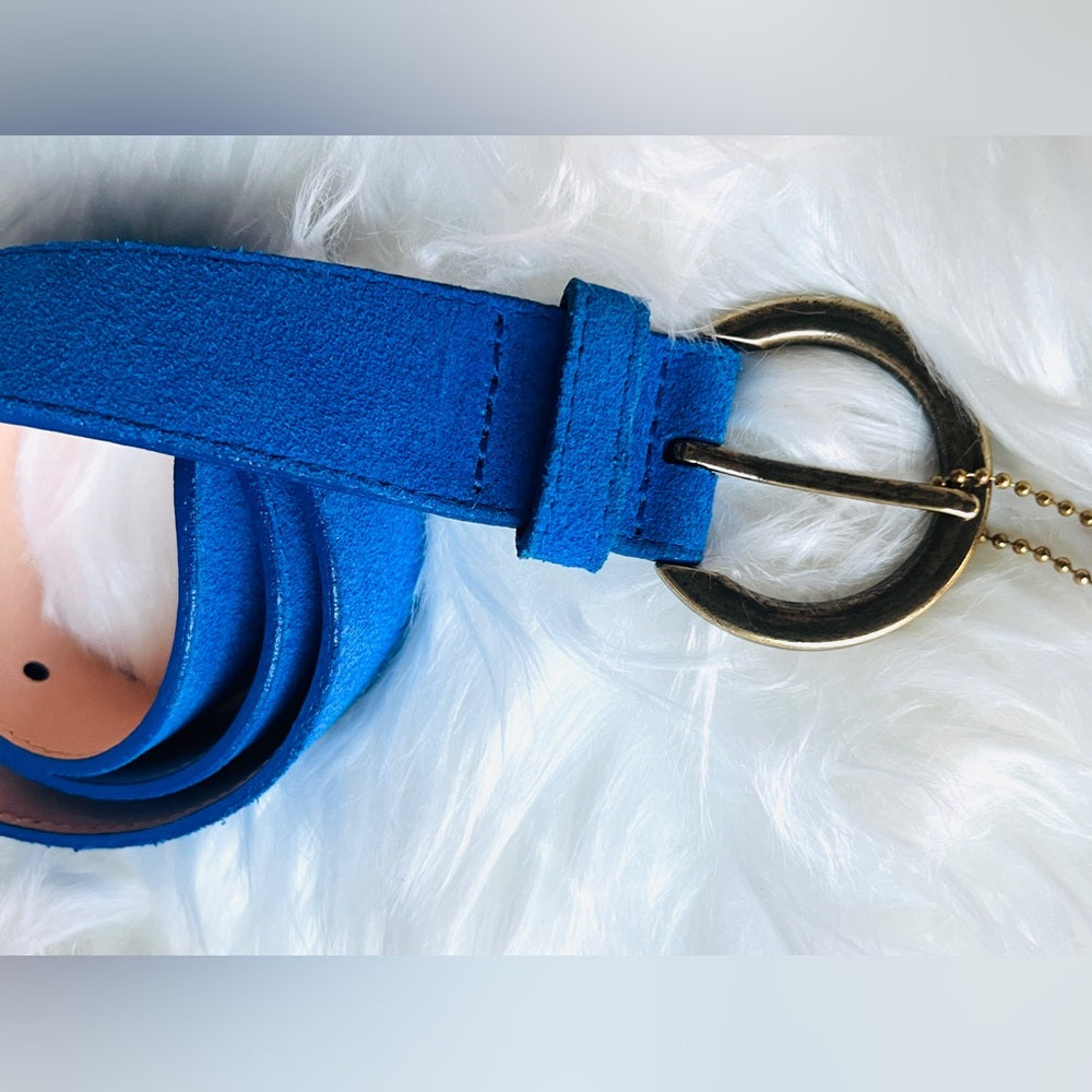 🇨🇦 Brave Leather Collection - Cobalt Blue Suede Leather Belt