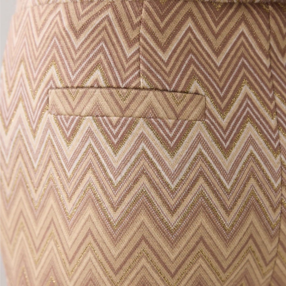 SUMMUM - FLARED TROUSERS IN ZIGZAG JACQUARD