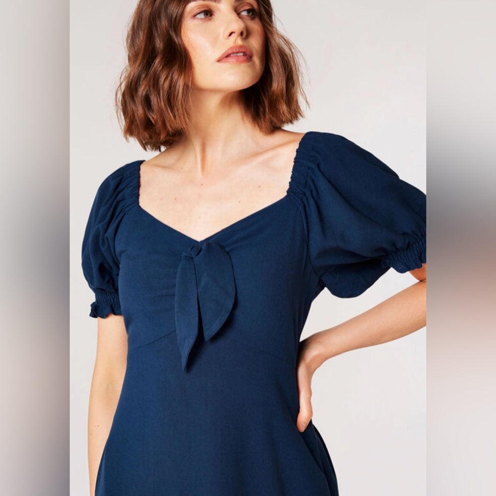 Tie Detail Milkmaid Midaxi Dress