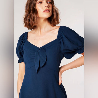 Tie Detail Milkmaid Midaxi Dress