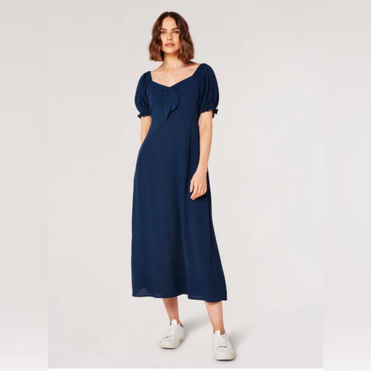 Tie Detail Milkmaid Midaxi Dress