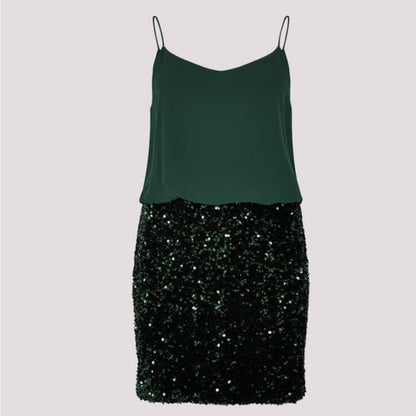 Elegant Green Sequin Dress