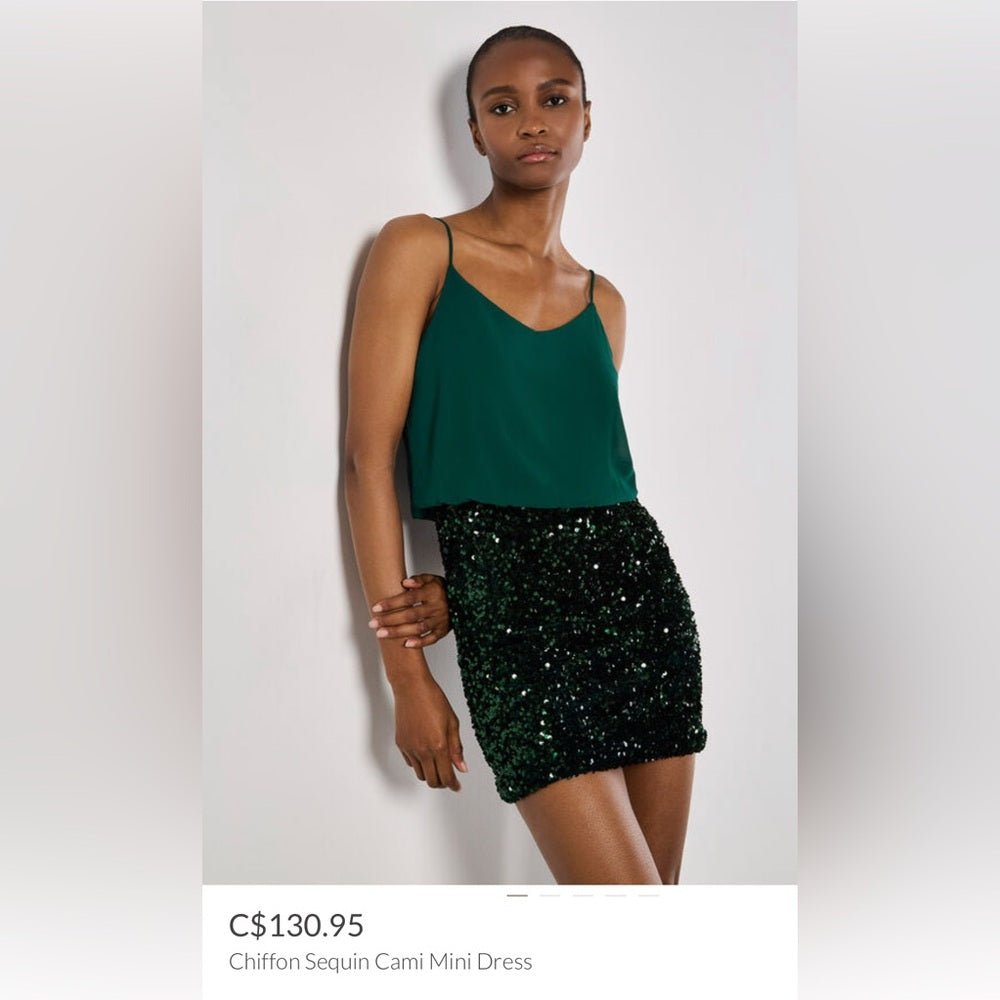 Elegant Green Sequin Dress