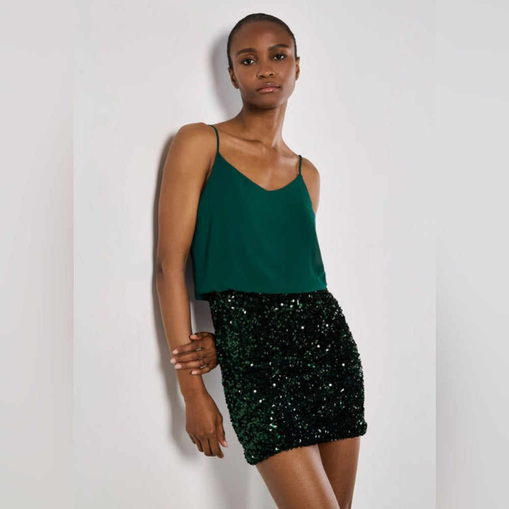 Elegant Green Sequin Dress