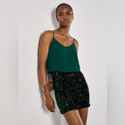 Elegant Green Sequin Dress