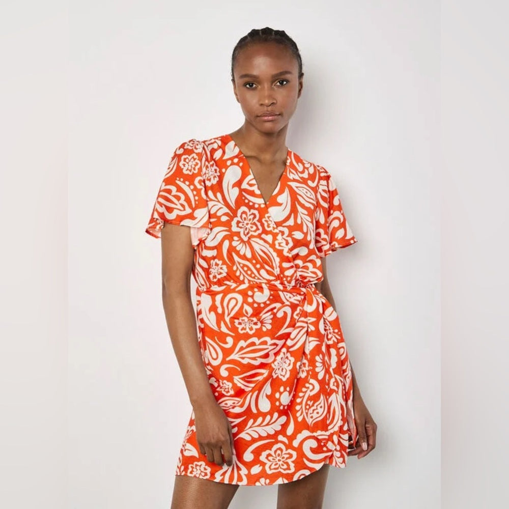 Floral Paisley Wrap Mini Dress