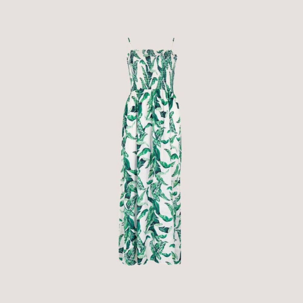 ⭐️🎉HOST PICK 🎉⭐️ 🍑Apricot - Tropical Leaf Satin Maxi Dress