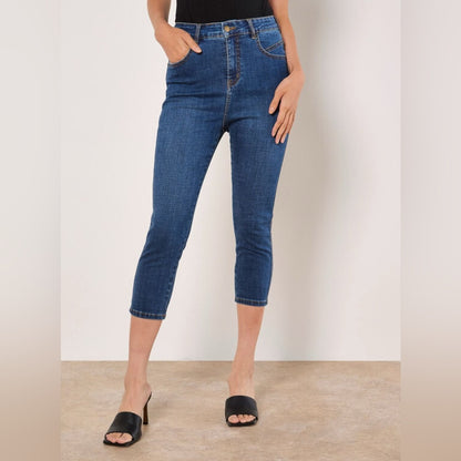 🍑Apricot- Sara Skinny Fit Capri Jeans (waist 26” stretch 28”)