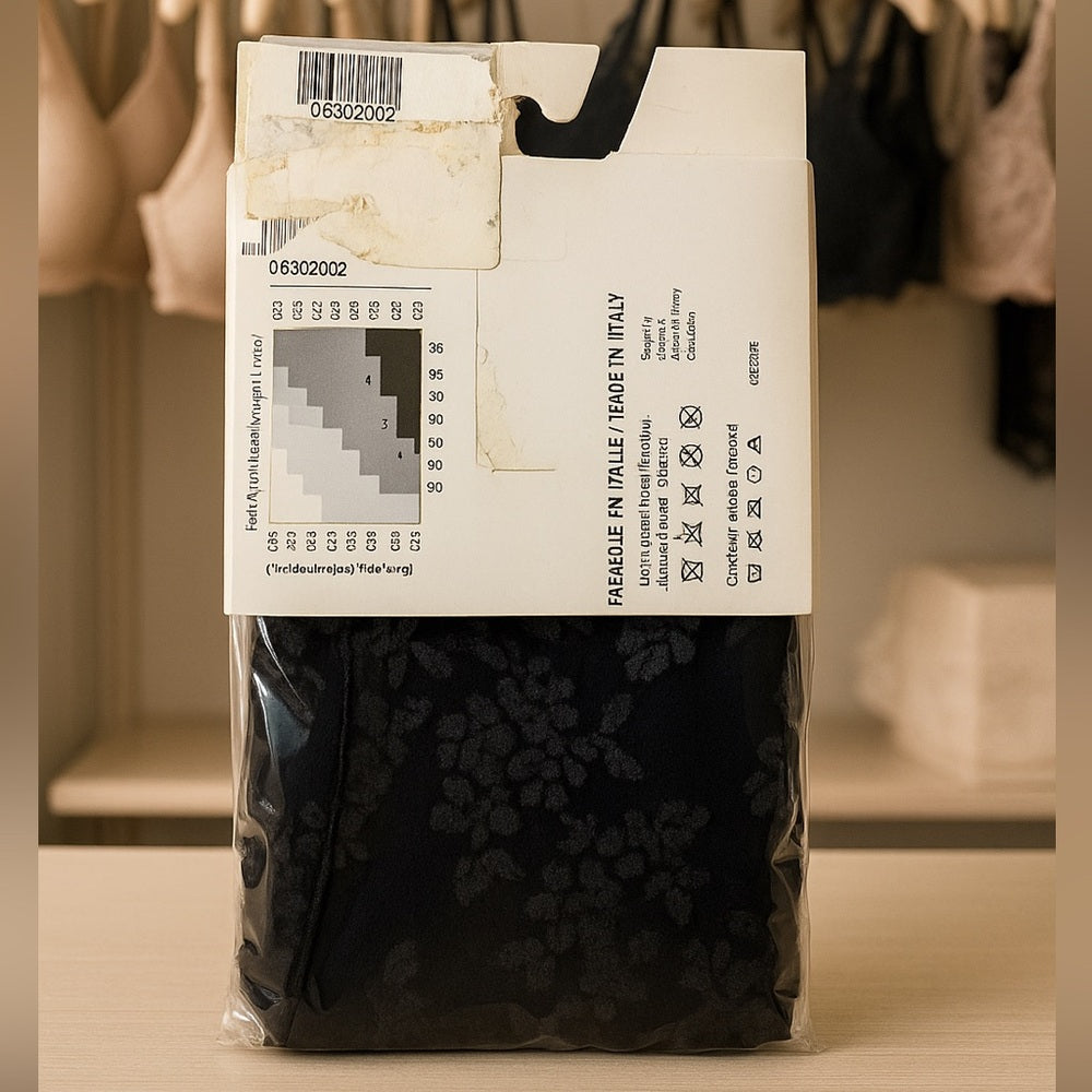 Voilà Black Floral Tights
