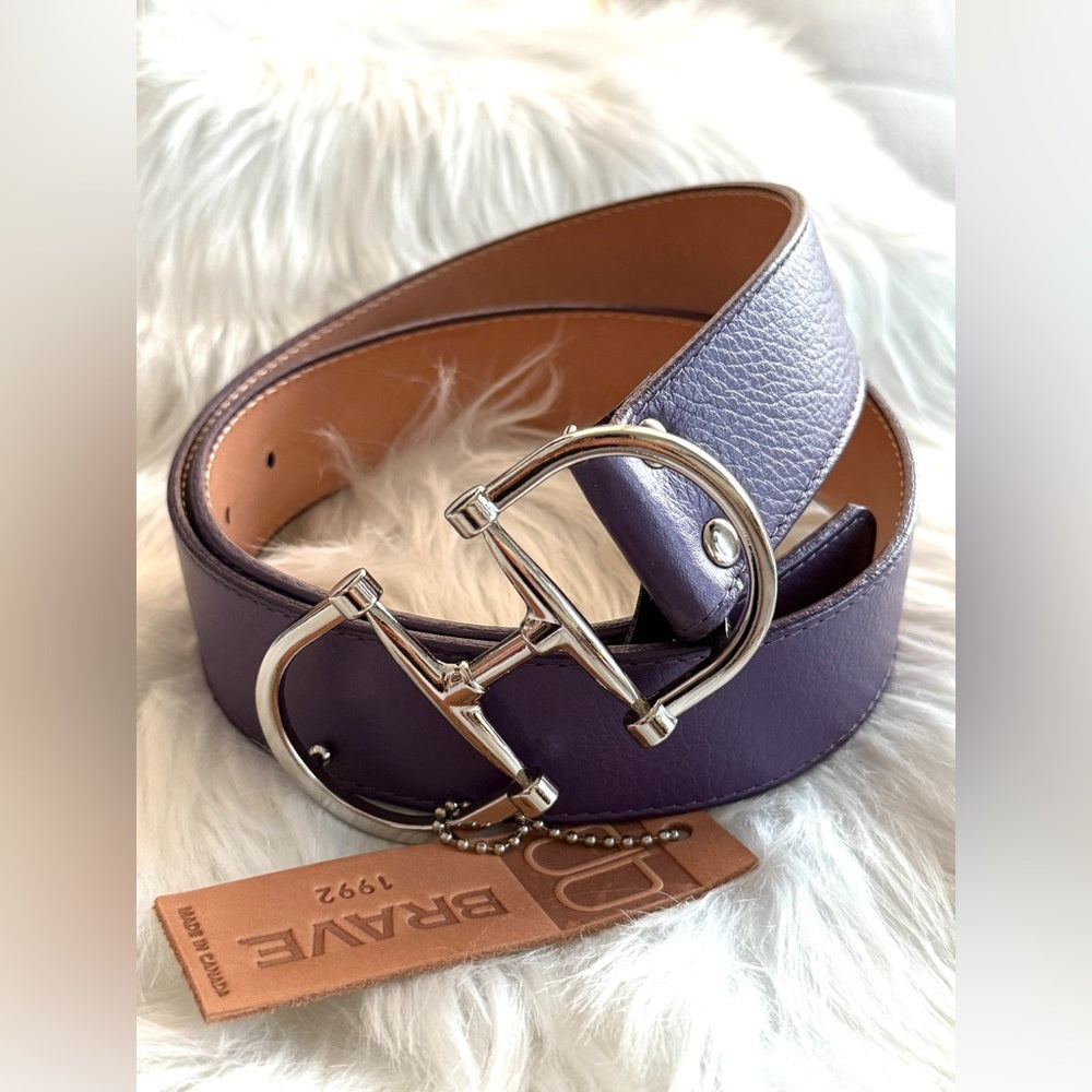 🇨🇦 Brave Leather Collection - purple horsebit with silver buckle