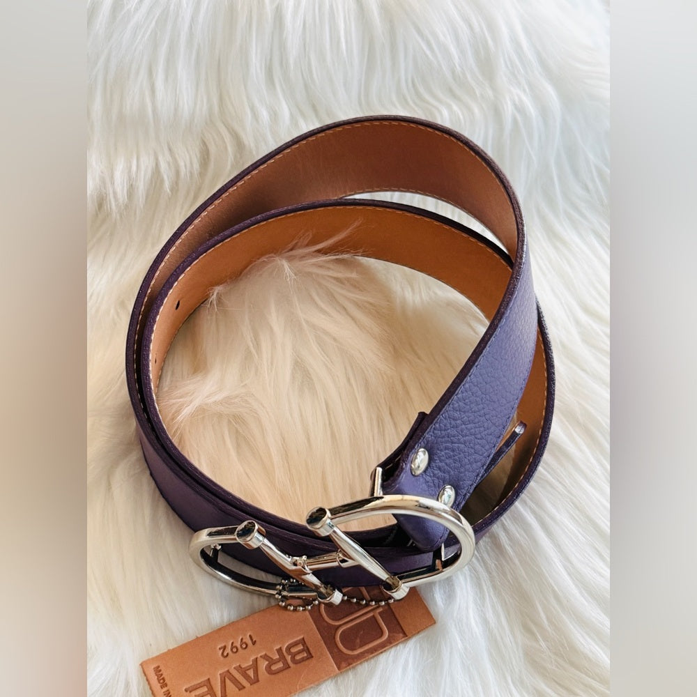 🇨🇦 Brave Leather Collection - purple horsebit with silver buckle
