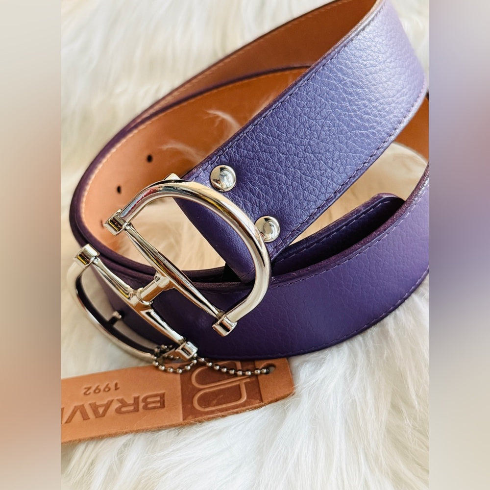 🇨🇦 Brave Leather Collection - purple horsebit with silver buckle
