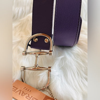 🇨🇦 Brave Leather Collection - purple horsebit with silver buckle