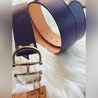 🇨🇦 Brave Leather Collection - purple horsebit with silver buckle