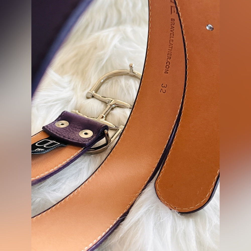 🇨🇦 Brave Leather Collection - purple horsebit with silver buckle