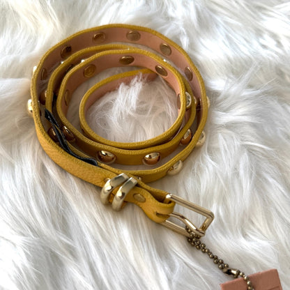 🇨🇦 Brave Leather Collection - Yellow and Rounded Gold Stud Work
