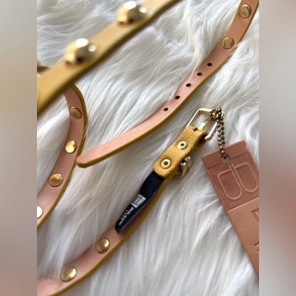 🇨🇦 Brave Leather Collection - Yellow and Rounded Gold Stud Work