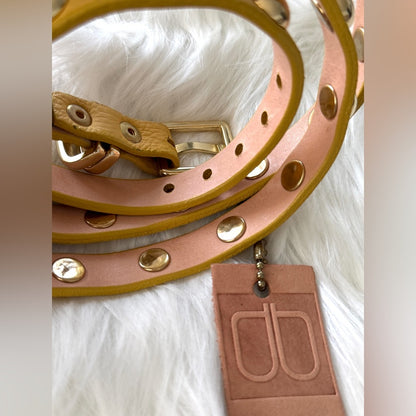 🇨🇦 Brave Leather Collection - Yellow and Rounded Gold Stud Work