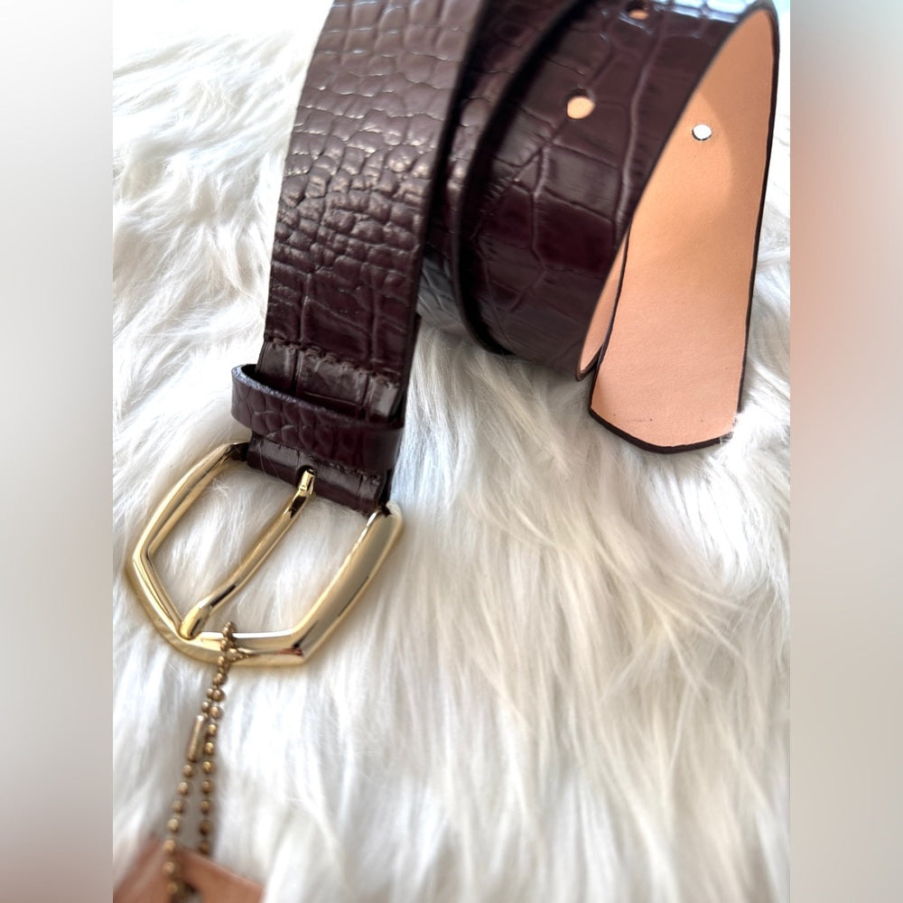 🇨🇦 Brave Leather Collection - HIMA Wine Croc Leather with Gold