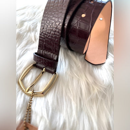 🇨🇦 Brave Leather Collection - HIMA Wine Croc Leather with Gold