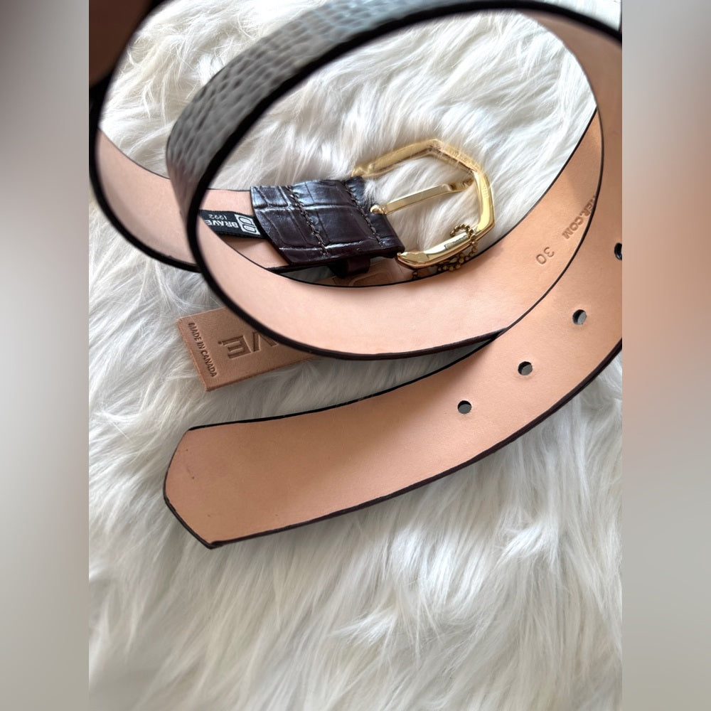 🇨🇦 Brave Leather Collection - HIMA Wine Croc Leather with Gold