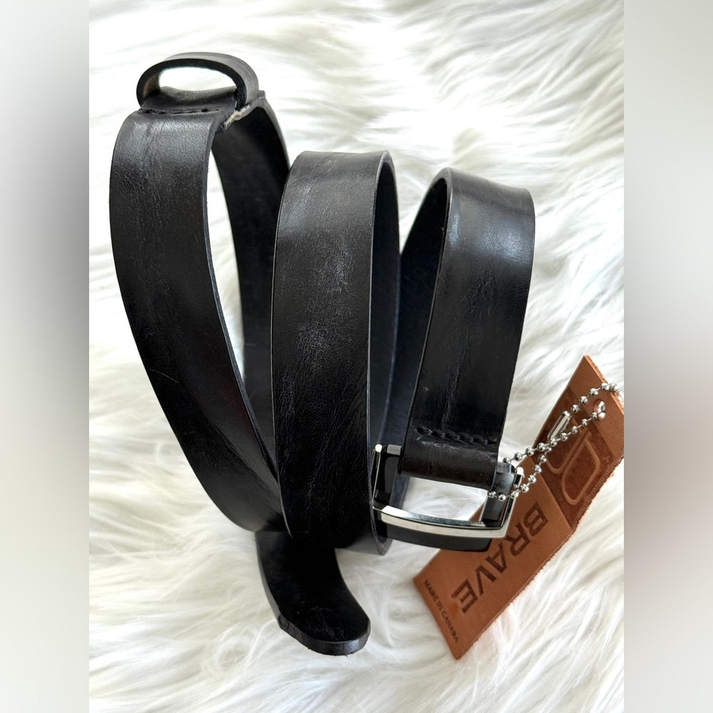 🇨🇦 Brave Leather Collection - FAULO - Black Leather - Silver & Black