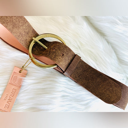 🇨🇦 Brave Leather Collection- VIER Flat Smooth Brown - Brish Gold