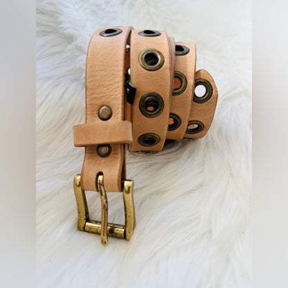 🇨🇦 Brave Leather Collection - NUDE Grommets Antique Gold