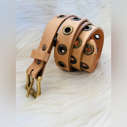 🇨🇦 Brave Leather Collection - NUDE Grommets Antique Gold