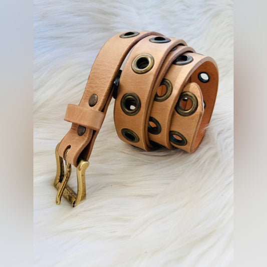 🇨🇦 Brave Leather Collection - NUDE Grommets Antique Gold