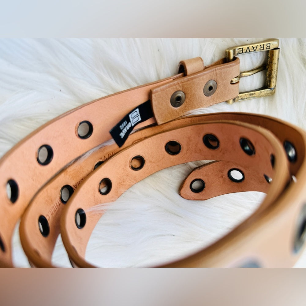 🇨🇦 Brave Leather Collection - NUDE Grommets Antique Gold
