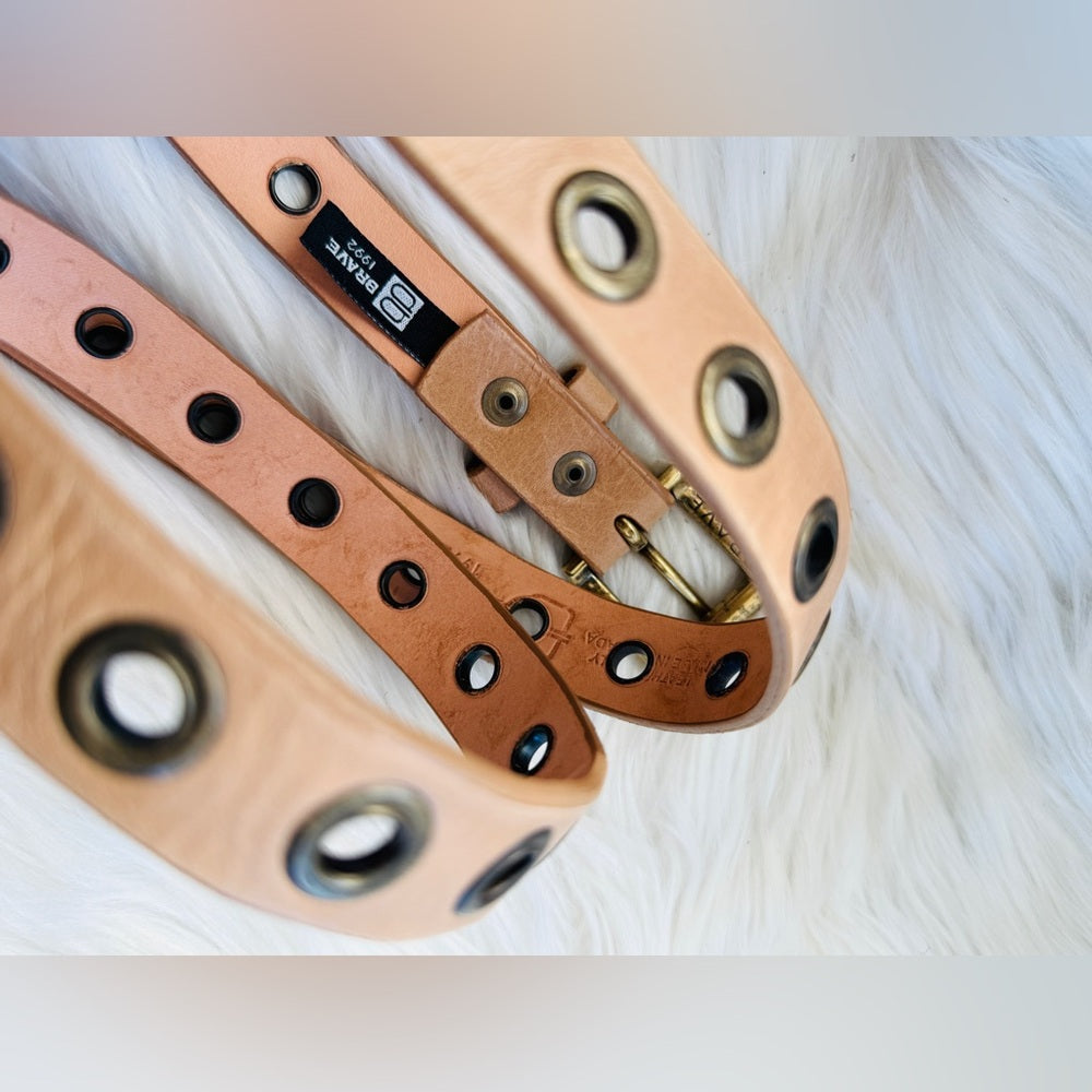 🇨🇦 Brave Leather Collection - NUDE Grommets Antique Gold