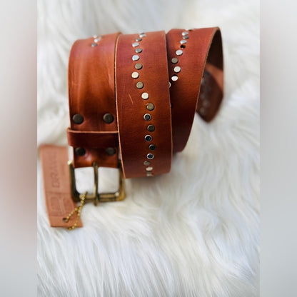 🇨🇦 Brave Leather Collection - JAAK Brown Studded Wave