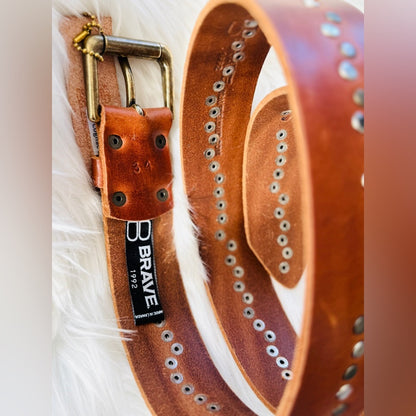 🇨🇦 Brave Leather Collection - JAAK Brown Studded Wave