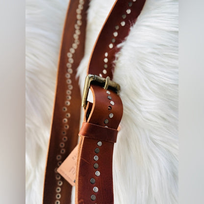 🇨🇦 Brave Leather Collection - JAAK Brown Studded Wave