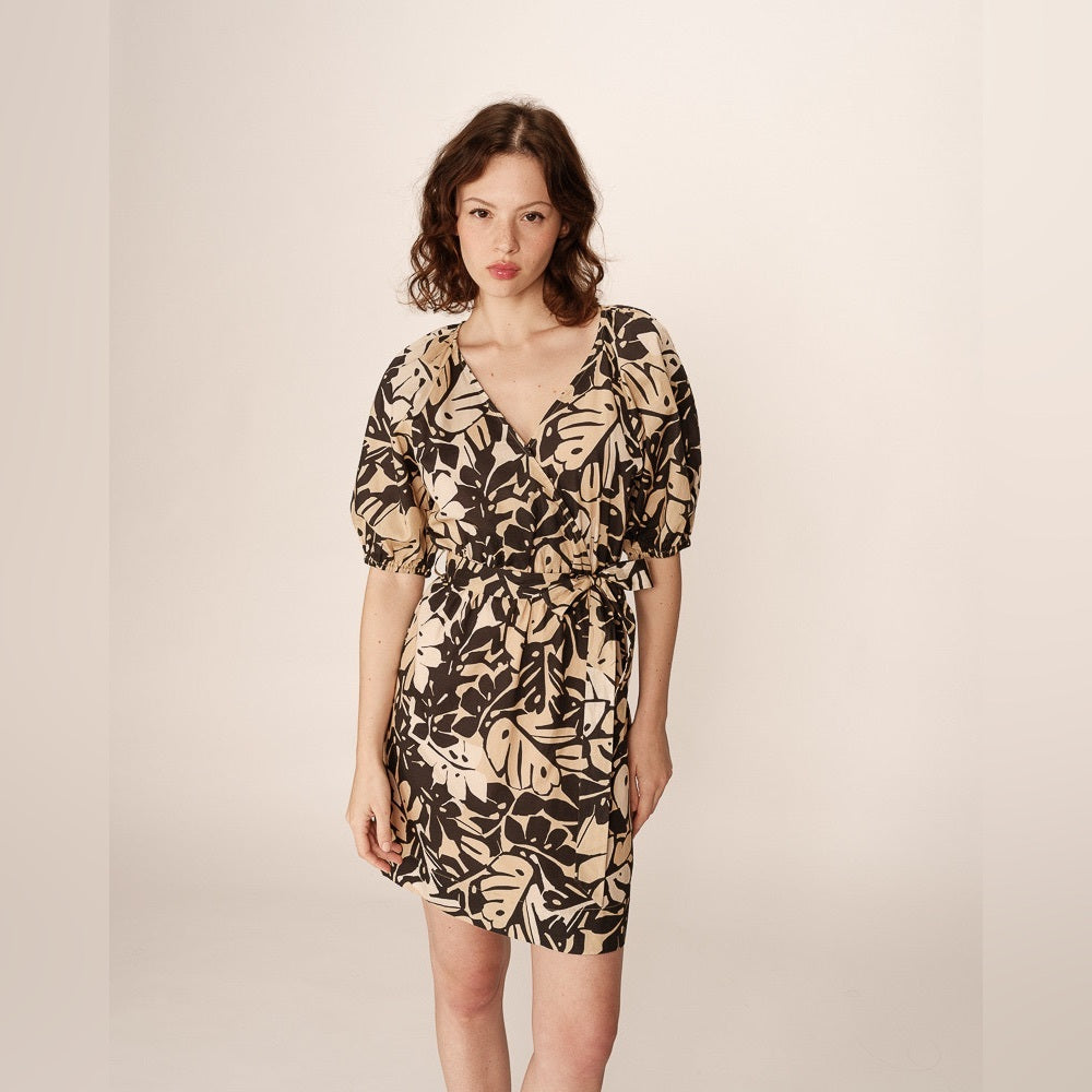 Grace & Mila - SHORT DRESS BEIGE PAVANE