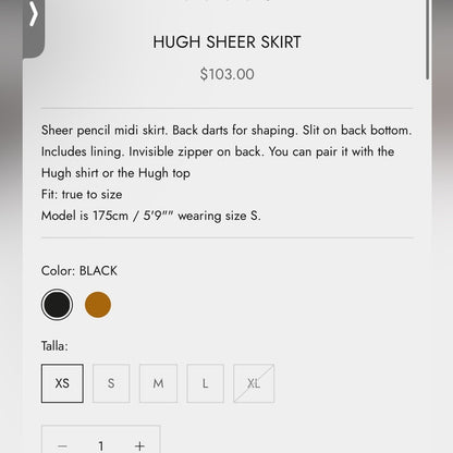 HUGH SHEER SKIRT