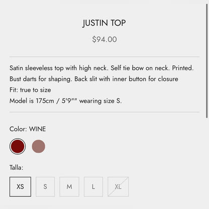 JUSTIN TOP - Burgundy